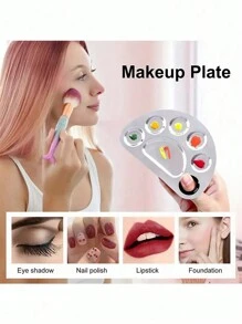 1 Juego de Paleta de Color de Acero Inoxidable con Varilla de Color para Belleza, Maquillaje, Paleta de Pigmento de Fundación Líquida