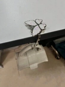 1 Móc treo gấp hình con bướm sáng bóng Móc treo ví cho bàn làm việc tại nhà văn phòng treo túi xách - Nhiều màu - Xem 4