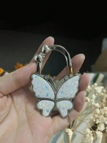 1 Móc treo gấp hình con bướm sáng bóng Móc treo ví cho bàn làm việc tại nhà văn phòng treo túi xách - Nhiều màu - Xem 6