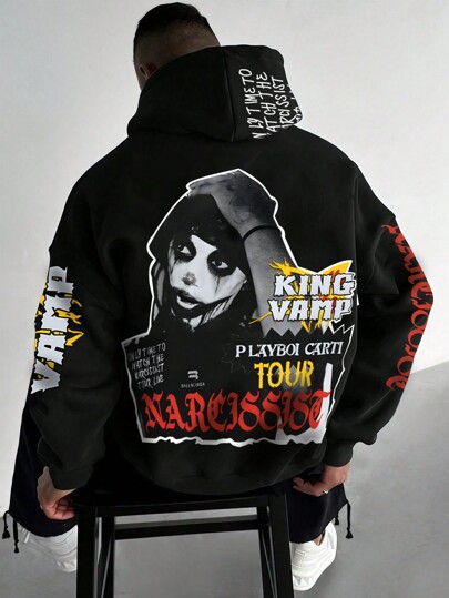 Herren Hoodies Pullover Langarm Kapuzenpullover Hoodies Grafik und Buchstaben gedrucktes Design