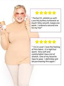 Women's Oh So Soft Plus Size Long Sleeve Turtleneck Top | XL - 7X - Nhiều màu - Xem 4