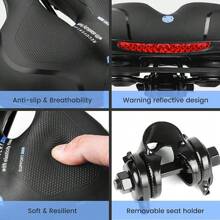 1pc Bicycle Seat Thick Sponge MTB Bike Saddle Hollow Comfortable Shock-Absorbing Round Cushion - Multicolor - View 12