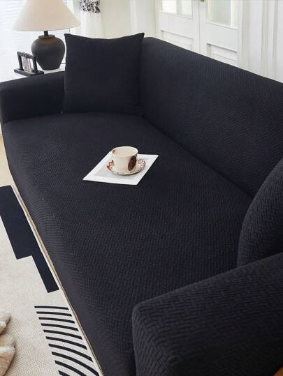 Capa de sofá jacquard 1PC, capa de sofá de pelúcia curta para sala de estar, capa de sofá elástica para animais de estimação, decoração para casa