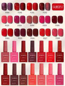 14Pcs/Set Gel Nail Polish Set Fall Shine Finish Semi Permanent Glitter Sequins Nail Polish Set Kit Soak Off Uv Varnish Nail Art For Manicure Nail Design Solid Color One Bottle 15ml - Nhiều màu - Xem 1