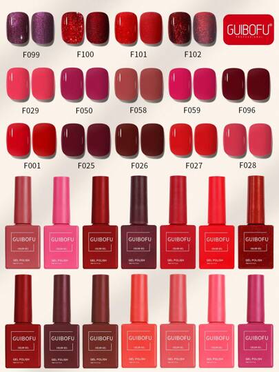 Set di 14 pezzi di smalto gel per unghie, finitura lucida autunnale, smalto semipermanente con glitter e paillettes, set di kit per unghie, smalto UV da scegliere, per manicure e decorazione unghie, colore solido, una bottiglia da 15ml