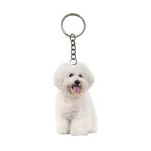 1 个 2D 亚克力钥匙扣和吊坠双重用途，白色卷毛狗钥匙扣，也可用作背包、汽车、装饰品、圣诞树等的吊坠。 - 彩色 - 查看 1