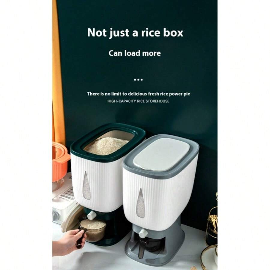 Rice Storage Container. Dry Food Storage Jar. Kitchen Rice Bucket