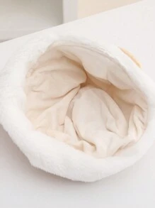 1 chiếc mũ len hình gấu cho trẻ em, mũ có chữ và vành tai cho bé trai và bé gái, mùa thu/đông - Xem 4