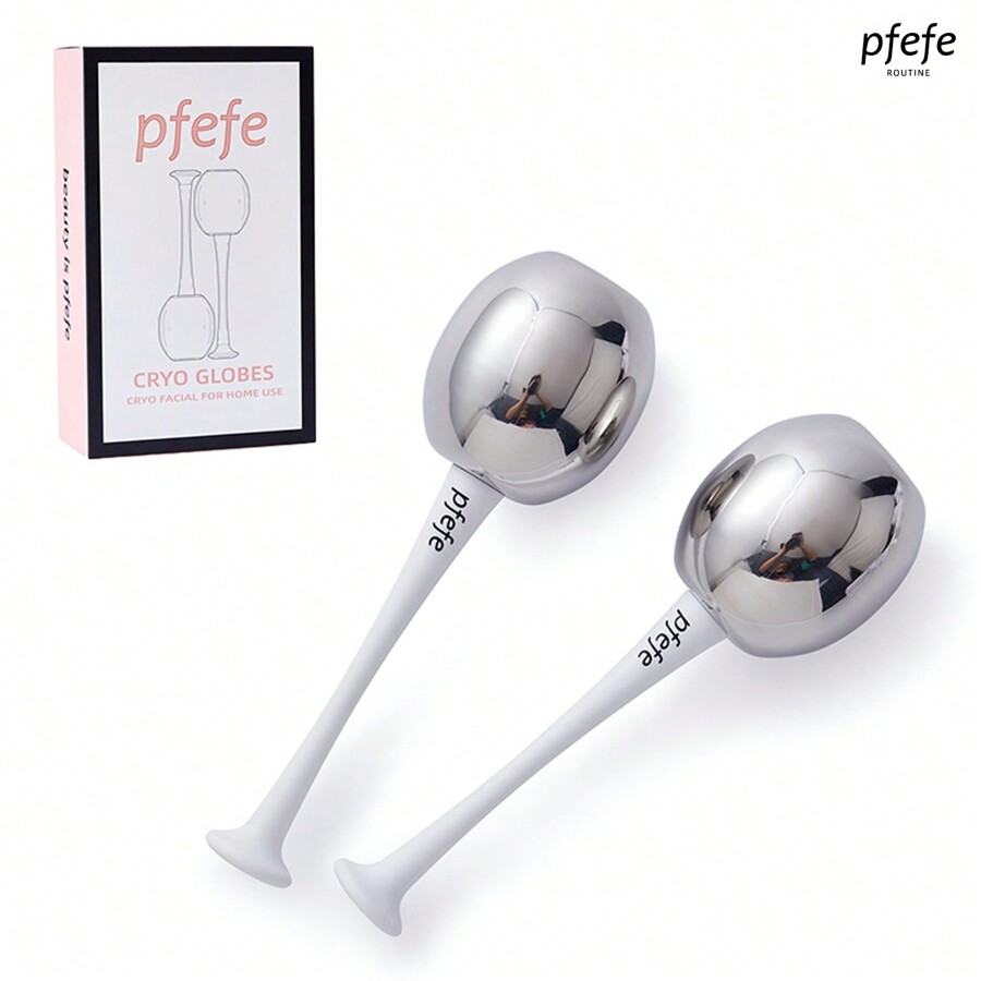 PFEFE 1 Pair Stainless Steel Cryo Globes Facial Beauty Tools, Metal