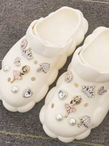 16PCS Ballet Girl Shoe Charms ABS Bling Buckles Decorations DIY Rhinestone Umbrella Pins Clog Accessories Decor Fit Women Lady Adults Sandals Hole Garden Shoes Bubble Slides Slippers Beach Bag Xmas Halloween Birthday Party Gifts (Shoes Not Included)