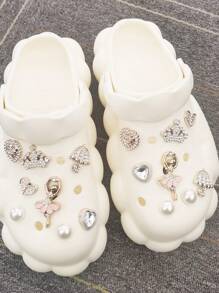 16PCS Ballet Girl Shoe Charms ABS Bling Buckles Decorations DIY Rhinestone Umbrella Pins Clog Accessories Decor Fit Women Lady Adults Sandals Hole Garden Shoes Bubble Slides Slippers Beach Bag Xmas Halloween Birthday Party Gifts (Shoes Not Included)