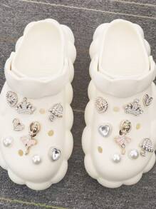 16PCS Ballet Girl Shoe Charms ABS Bling Buckles Decorations DIY Rhinestone Umbrella Pins Clog Accessories Decor Fit Women Lady Adults Sandals Hole Garden Shoes Bubble Slides Slippers Beach Bag Xmas Halloween Birthday Party Gifts (Shoes Not Included)