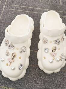 16PCS Ballet Girl Shoe Charms ABS Bling Buckles Decorations DIY Rhinestone Umbrella Pins Clog Accessories Decor Fit Women Lady Adults Sandals Hole Garden Shoes Bubble Slides Slippers Beach Bag Xmas Halloween Birthday Party Gifts (Shoes Not Included)