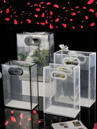 20pcs/10pcs/5pcs/1pc Clear Gift Bags, Suitable For Snacks, Candies, Beverages, Beach Accessories, Ideal For Weddings, Birthdays, Festivals, Parties, Camping, Great Gifts For Women, Moms, Teachers, Friends, Bridesmaids, Students, Back-To-School, Large Capacity, Travel Totes, Weekend Trips, Daily Gifts For Friends, Packaging Bags