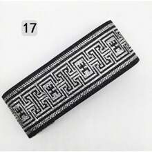 5公分特殊刺繡花邊織帶，適用於衣物、窗簾、帽子、舞台服飾配件DIY - 彩色 - 查看 21