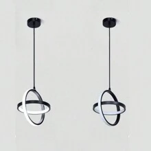 220V 小型现代 LED 吊灯，直径 20CM 圆形 LED 吊灯，黑色硅胶吊灯灯具，吊灯悬挂灯适用于餐厅客厅厨房 - 吊燈 - 查看 3