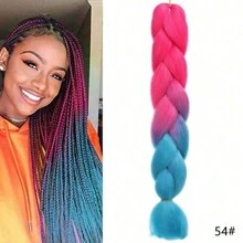 合成大号编织发渐变色大号辫子接发 1 件，适用于扭纹钩编编织发耐热高温纤维 24 英寸，万圣节角色扮演装扮时尚派对圣诞新年礼物