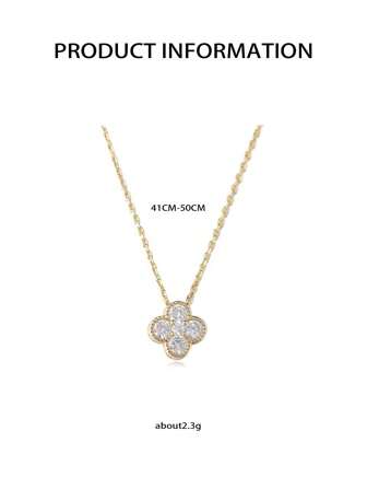 S925纯银项链 四叶草项链 女士日常佩戴项链 精美项链 银项链 时尚女士吊坠项链 银细链项链 金项链