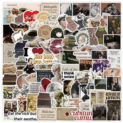 100 piezas Pegatinas de la serie Palacio Retro Pegatinas de vinilo estéticas para scrapbooking, diario, portátil, parachoques, monopatín, botella de agua, computadora, teléfono, dibujos animados, casco duro, pegatinas y calcomanías para automóvil