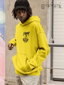 Bear Sweatshirt Streetwear Oversize Style Bear Happy CANGURU 2526 GEEK FLUX - 黃色 - 查看 4