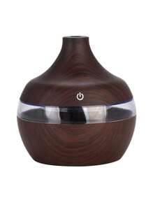 USB 触摸激活白色木纹加湿器 - 适用于房间和办公室，木色，USB 充电，香薰机，冷雾加湿器，超静音，7 种 LED 灯，家庭卧室防干燥加湿器礼物，为您的家增添舒适和时尚 - 彩色 - 查看 15