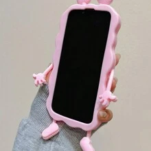 搞笑丑卡通设计硅胶手机壳，卡哇伊风格，兼容 iPhone 12、13、14 Pro Max - 粉色 - 查看 6