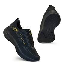 Bodybuilding Kit Men's Tennis Shoes + Watch + SOCKS Gym Running Walking Sports Training Work - 黑色/金色/黑色 - 查看 5
