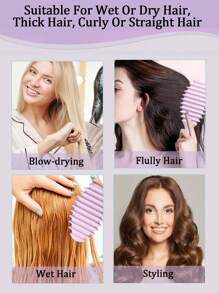 1 chiếc lược uốn tóc, lược tạo kiểu tóc xoăn có răng - Lược tối ưu cho tóc xoăn, dùng để chải và tạo kiểu tóc xoăn cho nam và nữ, giảm tình trạng tóc bị kéo và tách lọn, trở lại trường học, vật dụng thiết yếu khi đi du lịch, phụ kiện tóc cho nữ - Nhiều màu - Xem 6