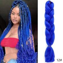 合成大号编织发渐变色大号辫子接发 1 件，适用于扭纹钩编编织发耐热高温纤维 24 英寸，万圣节角色扮演装扮时尚派对圣诞新年礼物