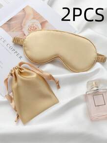 2pcs/3pcs Set Sleeping Mask Scrunchies Pouch, Faux Silk Sleeping Eye Mask, Back To School Supplies