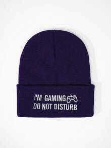 1 件 I'M GAMING 刺绣男女通用时尚百搭白色电子游戏针织帽，适合街头、派对、户外、秋冬季，保暖防寒 - 彩色 - 查看 10
