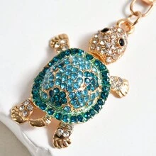 派对 1 件镶有水钻的合金海龟钥匙扣，3d 逼真的海洋动物创意吊坠，适合派对礼物 - 彩色 - 查看 7