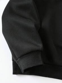 Customized Women's Fashion Hooded Sweatshirt - Add Your Own Design (Family Photo Available) To Create Your Personalized Printed Sweatshirt - Black - View 5