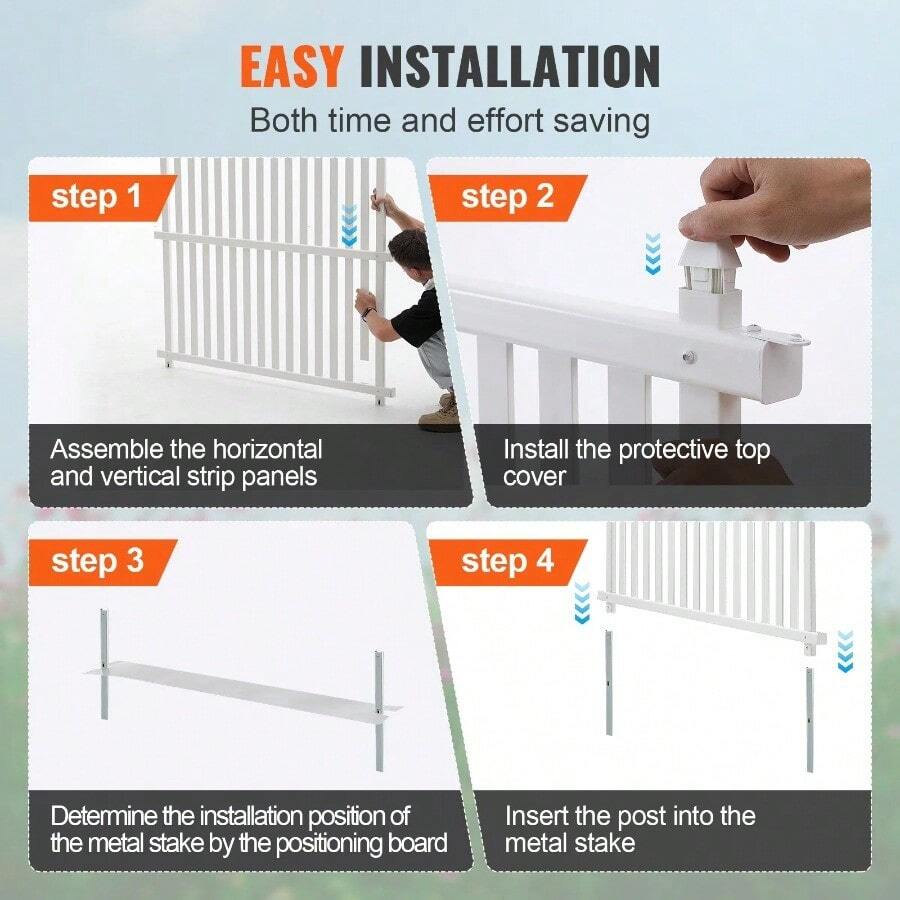 VEVOR 48" W X 48" H Vinyl Privacy Fence Panels, Air Conditioner Fence