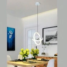 220V 小型现代 LED 吊灯，直径 20CM 圆形 LED 吊灯，黑色硅胶吊灯灯具，吊灯悬挂灯适用于餐厅客厅厨房 - 吊燈 - 查看 4
