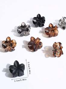 15/20/30pcs Mini Flower Shaped Claw Clips, Coffee Color, Small Size Hair Clips For Bangs, Strands Hair Jaw Clip Hair Clamps Hair Clutch Hair Catcher Clip, Beach Accessories Fall Winter Hair Accessories For Women For Vacation Outfits Woman - Multicolor - View 6