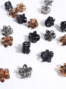 15/20/30pcs Mini Flower Shaped Claw Clips, Coffee Color, Small Size Hair Clips For Bangs, Strands Hair Jaw Clip Hair Clamps Hair Clutch Hair Catcher Clip, Beach Accessories Fall Winter Hair Accessories For Women For Vacation Outfits Woman - Multicolor - View 4