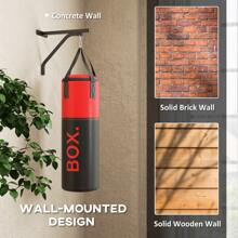 SPORTNOW Unfilled Punching Bag Set With Boxing Bag Bracket, Heavy Bag With Boxing Gloves, Hand Wraps And 360° Swivel Hook - Black - View 6