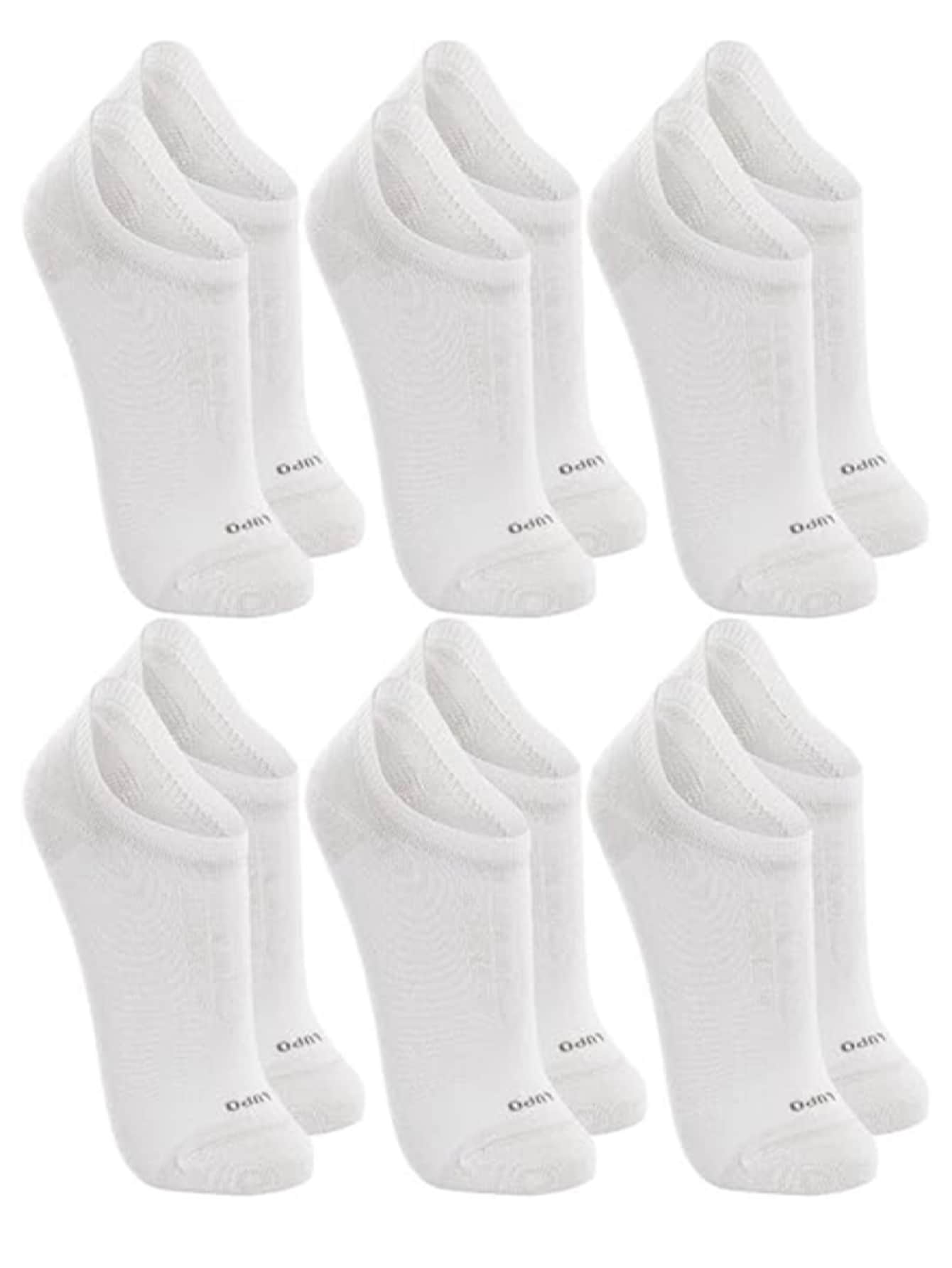 Kit 6 Pairs Lupo Socks Slipper Invisible Sock Unisex Cotton 3270 - 白色 - 查看 1