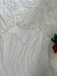 Women's Plus Size Strap Blouse, Trend, Summer, Fashion - trắng - Xem 4