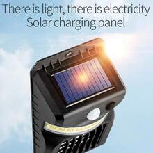 1 đèn diệt muỗi cảm biến năng lượng mặt trời tự động chiếu sáng màu trắng và tia cực tím đèn tường chống muỗi điện giật cho sân vườn, đèn chiếu sáng ngoài trời cho lối đi, sân, hiên - màu đen - Xem 6