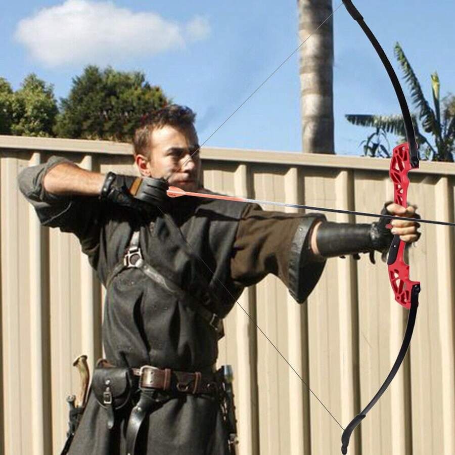 40LBS Archery Recurve Bow And Arrows Set For Adults Metal Riser 53