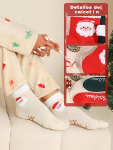 10 Pares De Calcetines Navideños De Dibujos Animados Para Mujer, Calcetines de navidad de dibujos animados, Calcetín de Navidad, - Multicolor - Ver 6