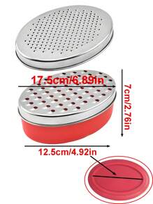 قرارة من الفولاذ المقاوم للصدأ قطعة واحدة، مبشرة زنجبيل ذات وجهين، بشارة جبن متعددة الوظائف، أداة مطبخ لخضراوات والفواكه مع علبة تخزين