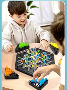 Connected Triangle Board Game, Kids' Interactive Chess Style Logic Thinking Training Toy - Multicolor - View 3
