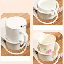 1pc Water Cup Storage Clip, Desk Side Stationery Organizer Storage Holder, Available In Black And White, Suitable For Cups, Water Bottle And Mobile Phones Back To School