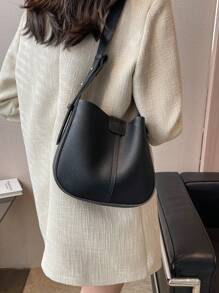Fashionable Large Capacity Solid Color Crossbody Bag, Suitable For Daily Commute And Travel
