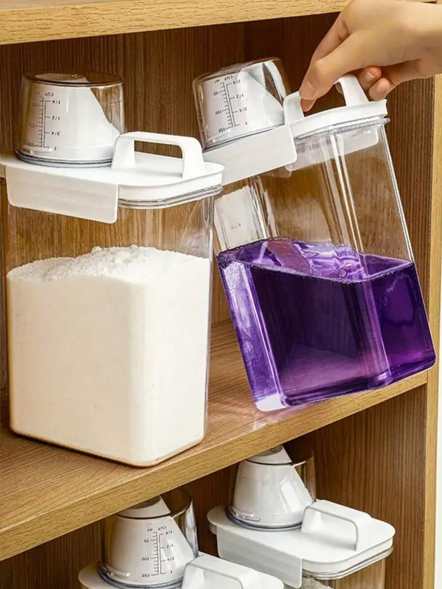 Plastic Detergent Dispenser With Lid LeakProof, Airtight Storage