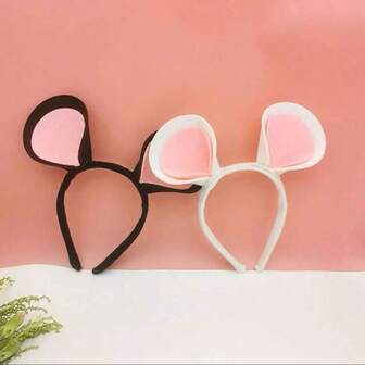1pc Cute Cat Ear Headband, Holiday Party Costume, Mouse Ear Hair Clip, Decoration, Party Supplies