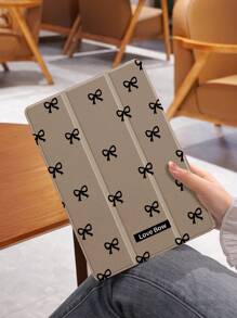 Funda para tableta de 1 pieza con diseño de moño, antioscilación, con ranura para lápiz, compatible con función de suspender/reactivar, compatible con Samsung e iPad - Multicolor - Ver 2